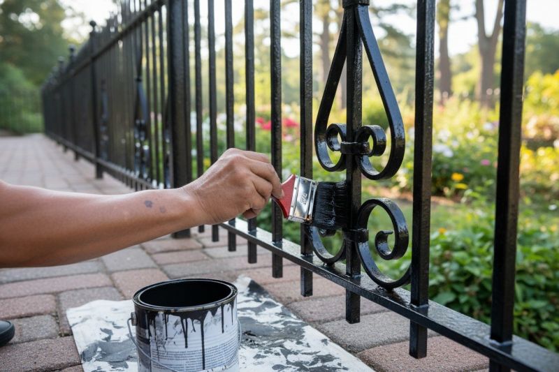 Wrought Iron Fence Painting